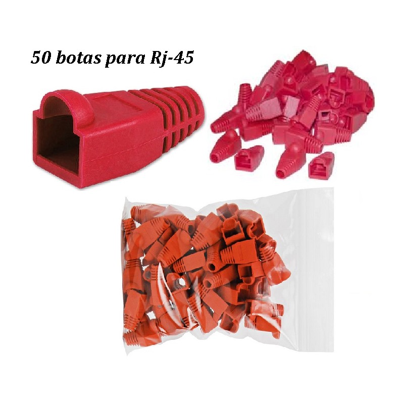 Botas Rojo para Rj45, Paq 50 Unds.