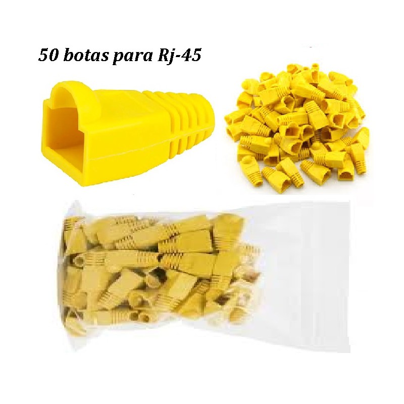 Botas Amarillo  para Rj-45, Paq 50 unds