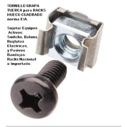 Tornillo Rack Norma EIA, Grapa, Tuerca.