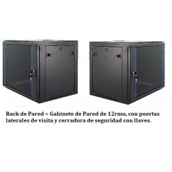 Gabinete Pared 12 rmu Fijo, llaves, SIN Extractor, Desarmado, 3 Ptas, Prf45c