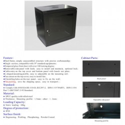 Gabinete Pared 12 rmu Fijo, llaves, SIN Extractor, Desarmado, 3 Ptas, Prf45c