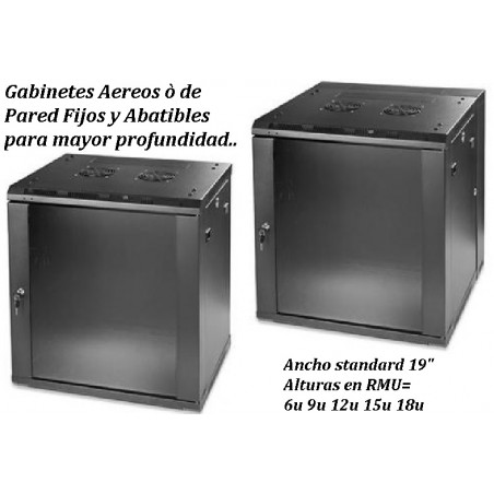 Gabinete Pared 9 rmu, 1Extrac, C/llaves Prf45xAnc60xAlt40, Desarmado