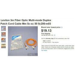 Patch Cord FO MM 3m SC-SC Naranja Leviton, Multimodo