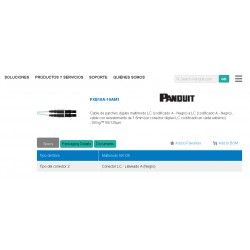 Patch Cod FO. LC-LC, 50/125µm 1m Panduit Multimodo Duplex, 10 GbE, OM3. Aqua.