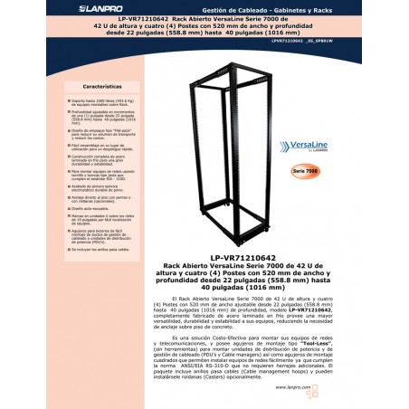 RACK 4 Postes, 42u, Prof: 60Cm, Lanpro, Importado, grapa tuerca, desarmado, hierro