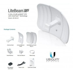 Ap Ubiquiti LiteBeam 5Ghz Gen2, Poe 1000Mbps, 450mbps, 26dbm, 7w, App