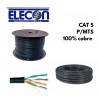 Cable Cat 5e 100% Cobre Elecon NEGRO p/Metros, awg24, SIN identif mts/fts, fab nac