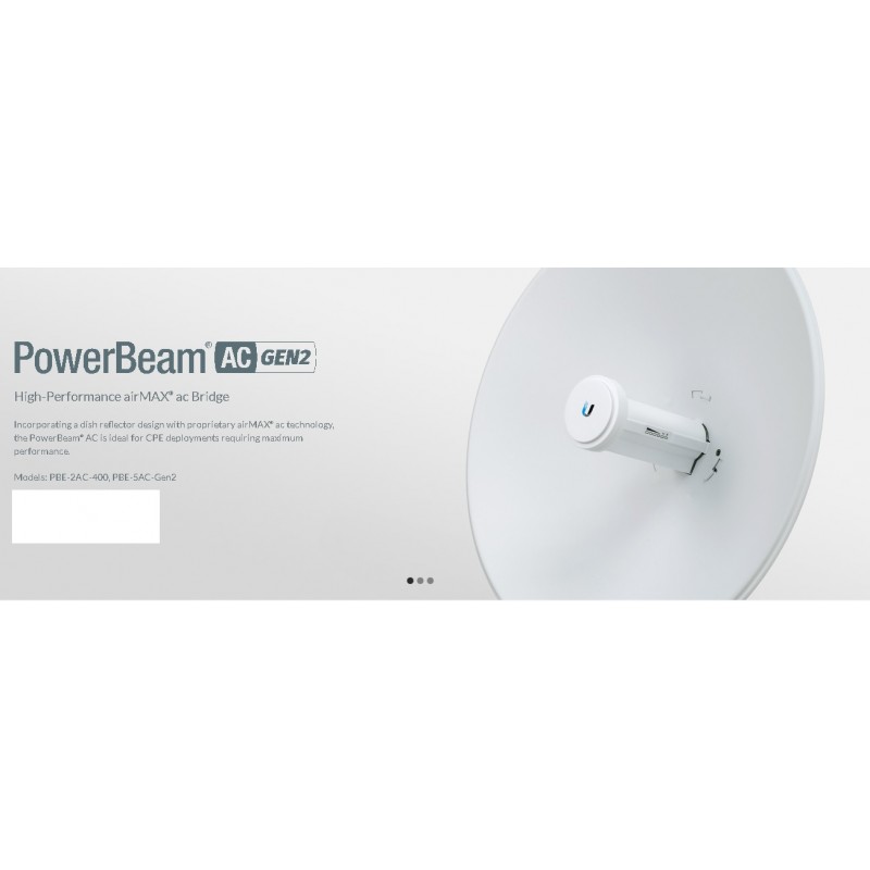 Ap Ubiquiti Power Beam 5Ghz Gen2, Poe 1000Mbps, 450mbps, 25dbm, 7w, App