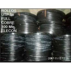 Bobina Cat 5e Elecon F Cobre, 100m, Azul