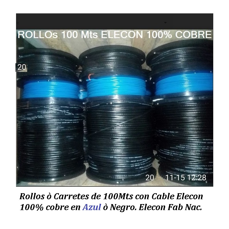 Bobina Cat 5e Elecon 100% Cobre, 100m, NEGRO