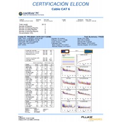 Cable CAT 6 Elecon Cobre, AZUL p/Mts fab nac, 100% cobre, awg23