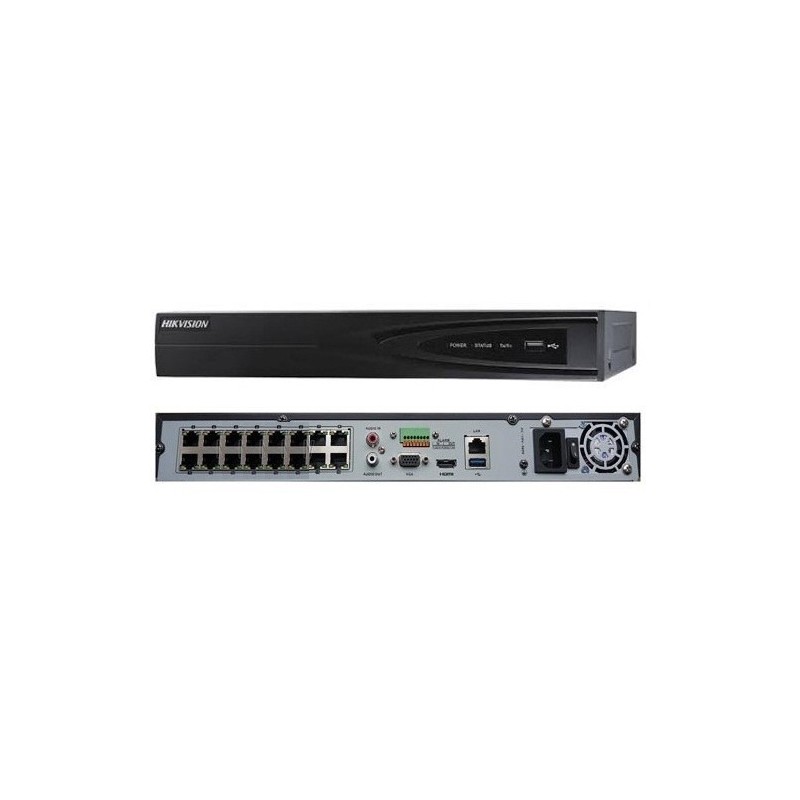 NVR 16 Cam IP, +16POE, 2DD, Hikvision 4Tb, h264 720/1080p,