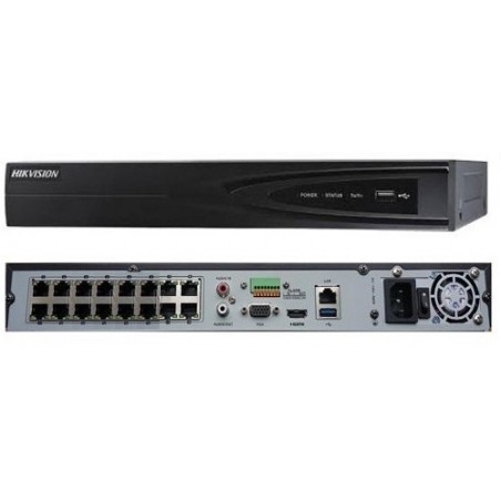 NVR 16 Cam IP, +16POE, 2DD, Hikvision 4Tb, h264 720/1080p,