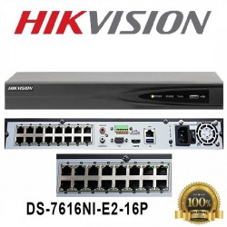 NVR 16 Cam IP, +16POE, 2DD, Hikvision 4Tb, h264 720/1080p,