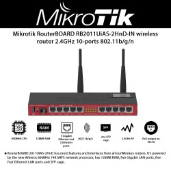 Router Board Mikrotik, WiFi, Balanceador 10 Lan Mbps: 5/100+5/1000, Usb, Ap 1w,