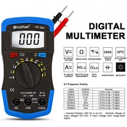 Multimetro VOM Digital, Condens,  Bat 9v Transistor Hfe/pnp/npun, puntas, lcd15mm