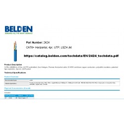 Bobina Cat 6E Belden 2424, Azul, 305mt 350MHz, Riser-CMR, 23 awg. LSZH