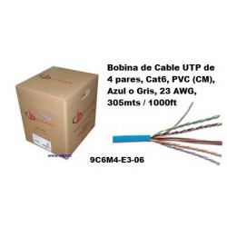 Cable CAT 6 Utp, Azul, Siemon, p/Mts CM, IEC 60332-1, awg23.