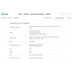 Router Balanceador 4 Wan (3+1) Tp-Link 1Lan, Dmz, PM, Dhcp, IPaf, Vs, Pt. Deskt