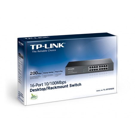 Switch 16 Ptos p/Rack 10/100 Mbps, Tp-Link, Rackeable.