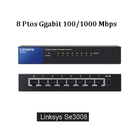 Switch 8 Ptos 100/1000 Mbps Linksys Gtia: 90 Dias Fact / 1 Año Importador