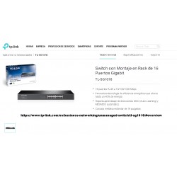 Switch 16 Ptos 100/1000Mbps Tp-Link Rack Garantia: 30 Dias Tienda