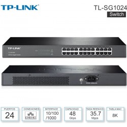 Switch 24 Ptos 100/1000 MbpS, Rack, Tp-Link.