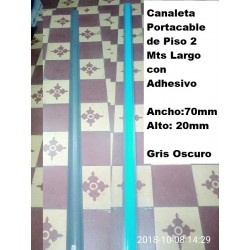 Canaleta Piso 70x20 CON Adhes 2m Gri Osc