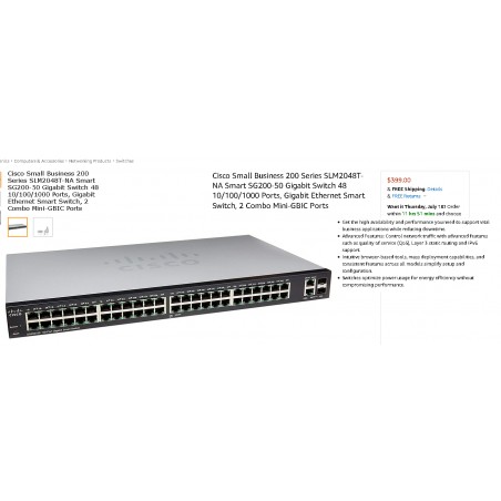 Switch CISCO 48 Ptos 100/1000Mbps +2 Sfp L3, Admin. (SLM2048T-NA)