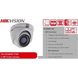 Camara Domo 5Mpx 2.8mm Hikvision 1/2" Metal IP66, ExIR 20m, IRcut, OSD, 4en1