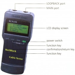 Probador Cable Rj45/Coax, Distancia, Lcd 4x16, 1200ft, Continuidad, Ms/Sl, Calib +5mt