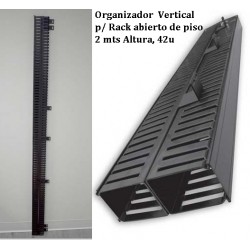 Organizador Vertical 80x80 Frente/Trasero 2m 2x80x80, 2 tapas plastico, Negro.