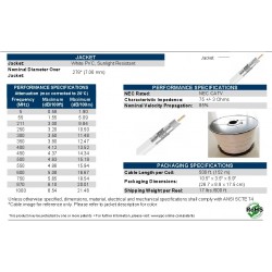 Rollo Coaxial RG-6u CATV Blanco 152m PVC, 18awg CCS, Perfect Flex (belden) 34awg TriShield 77 malla Aluminio, 500ft