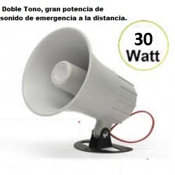 Sirena 15w, 110db, 6-12Vdc, 1.25A, doble tono, Nueva.