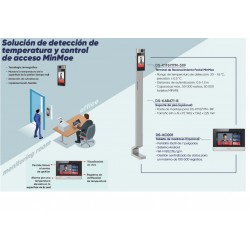 Control Acceso Facial mas Temp, Hikvisio Asist, Mon 7", 50K Rostro, 2 Cam 2Mpx Gigabit, Wiegand, Softw IVMS. Gtia: 90d