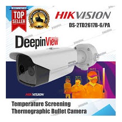 Camara IP Detector de Temperatura de 4 Mpx, 200 rostros por minuto, alta precisión en tiempo real. Alarma. uSD 256Gb,  Hikvision