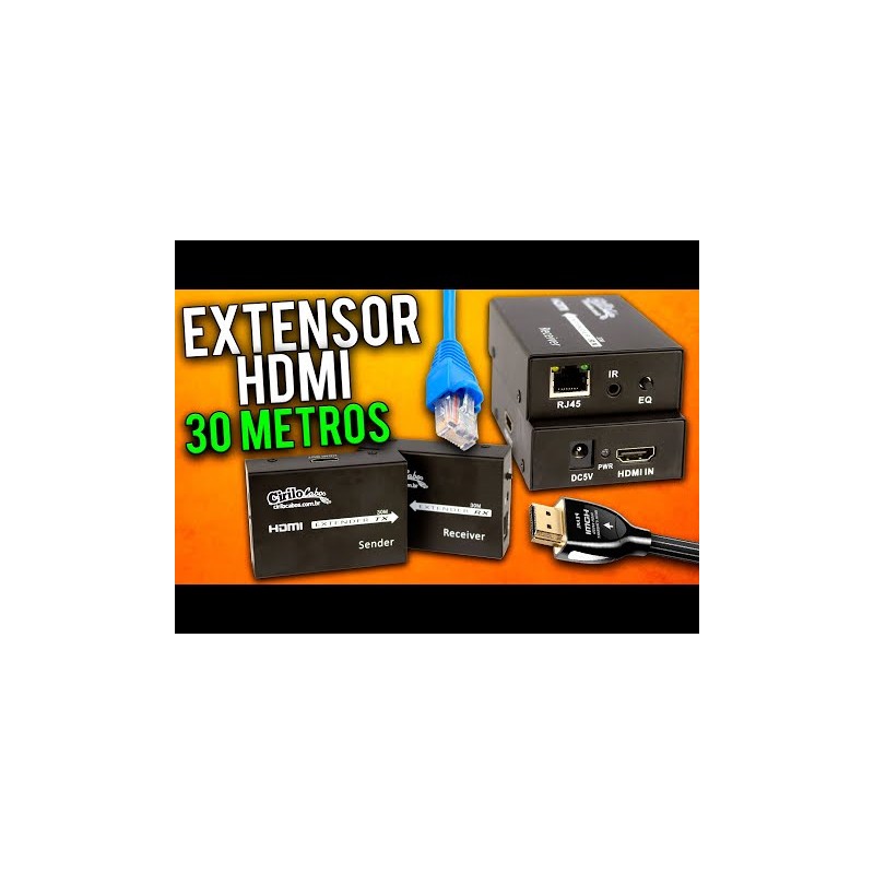 Extensor Pasivo Hdmi - Hdmi Rj45, 30 mts via Utp 100% Cobre. Gtia: 90 dias.