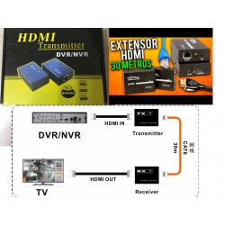 Extensor Pasivo Hdmi - Hdmi Rj45, 30 mts via Utp 100% Cobre. Gtia: 90 dias.