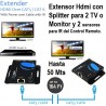 Extensor Hdmi Splitter Activo, 70m, Orei 229ft. Rj45 Activo, IR_2060Hz. Gtia: 7d REQUIERE Utp 100% Cobre NORMA T568-AB