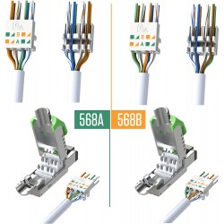 Conector Rj45 Blindado Cat 6A 10Gb Tooolfree, Armable, awg 22. Shielded, Lo correcto para APs enlaces WiFi PtP.