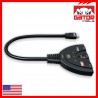 Splitter 3 HDMI 3a1, Switch para Intercambiar el equipo de entrada, Cable Integrado, Resol: 1080p/2160p, 10 Mts, 2K, 3D, 4K.