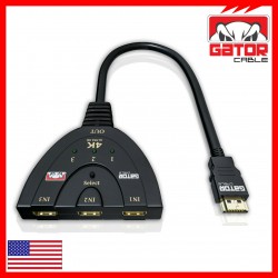 Splitter 3 HDMI 3a1, Switch para Intercambiar el equipo de entrada, Cable Integrado, Resol: 1080p/2160p, 10 Mts, 2K, 3D, 4K.