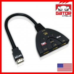 Splitter 3 HDMI 3a1, Switch para Intercambiar el equipo de entrada, Cable Integrado, Resol: 1080p/2160p, 10 Mts, 2K, 3D, 4K.