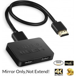 Splitter HDMI 1M Cable a 2 Out Hembra Resolu: 1080p/3D, 4K, HDCP V2.2 Garantia General: 30 Dias Fecha Factura.