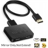 Splitter HDMI 1M Cable a 2 Out Hembra Resolu: 1080p/3D, 4K, HDCP V2.2 Garantia General: 30 Dias Fecha Factura.