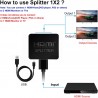 Splitter HDMI 1M Cable a 2 Out Hembra Resolu: 1080p/3D, 4K, HDCP V2.2 Garantia General: 30 Dias Fecha Factura.