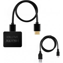 Splitter HDMI 1M Cable a 2 Out Hembra Resolu: 1080p/3D, 4K, HDCP V2.2 Garantia General: 30 Dias Fecha Factura.