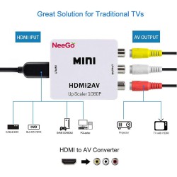 Convertidor Hdmi hembra Video Rca Cable power Usb V-1.0, 2 Audio L/R. Garantia: 30 dias factura