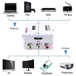 Convertidor Hdmi hembra Video Rca Cable power Usb V-1.0, 2 Audio L/R. Garantia: 30 dias factura