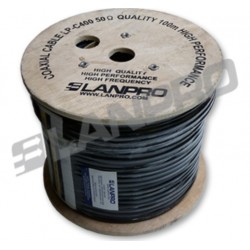 Rollo Coaxial LMR400 100% Cobre, Lanpro Negro, 100m. para Antenas RF en Exteriores